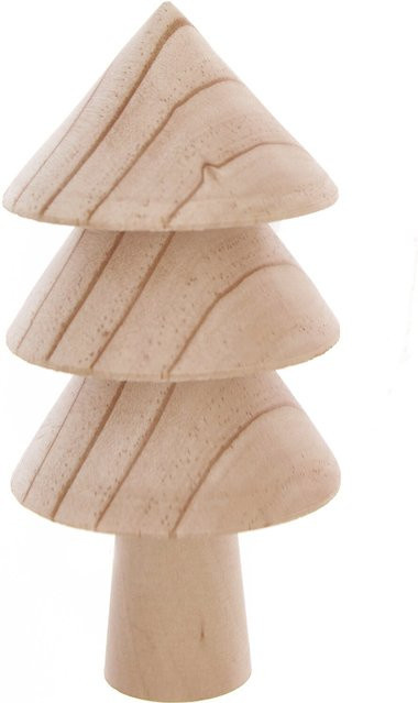 Rico Design Weihnachts-Tanne aus Holz in Natur, B/T/H: 7 x 7 x 14 cm - Bild 1