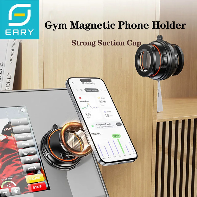 Eary Magnetischer Handyhalter Schwarz mit 360 Grad drehbarem Saugnapf für iPhone und Samsung - Bild 1