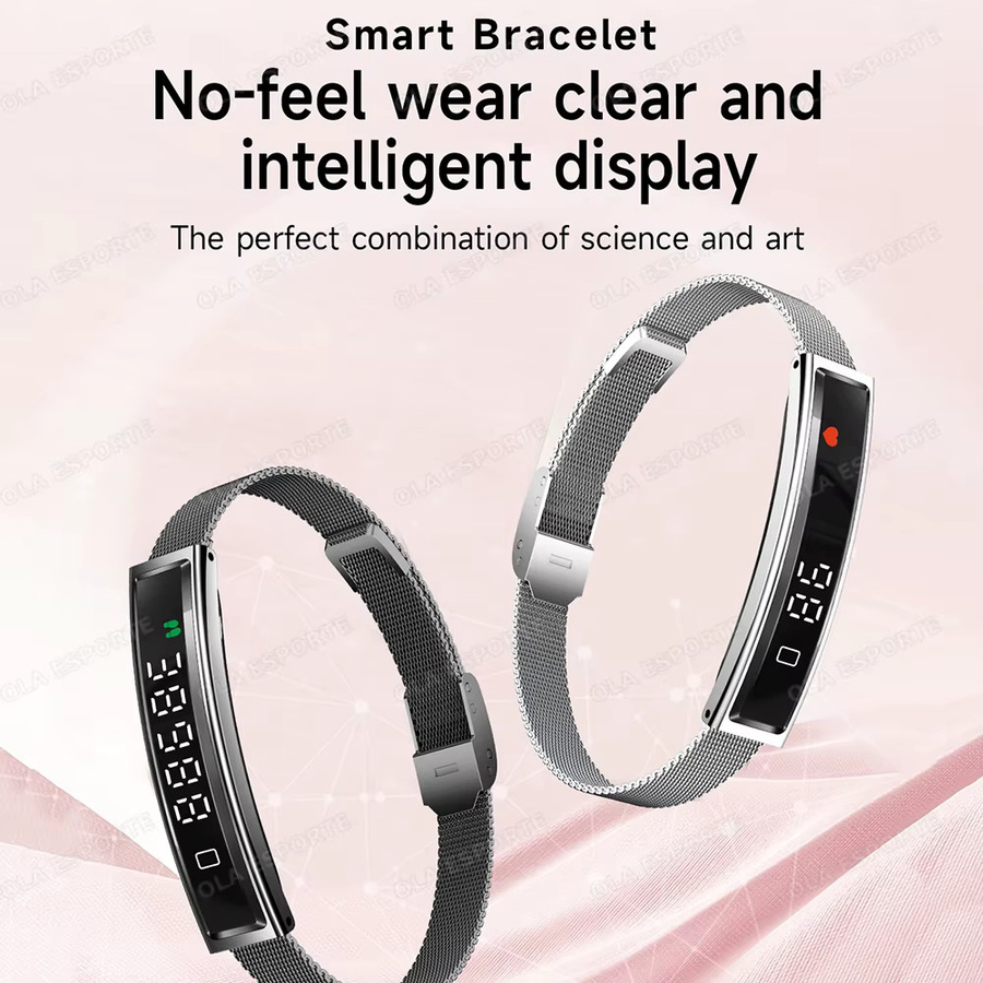 Ola Esporte Smart-Armband Schwarz für Damen und Herren mit Stress-Test, HRV-Monitor und Schrittzähler, wasserfest, kompatibel mit Android und iOS - Bild 1