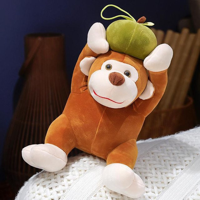 Yiran toy Kawaii Apfelaffe, Plüschtier, 25cm - Bild 1