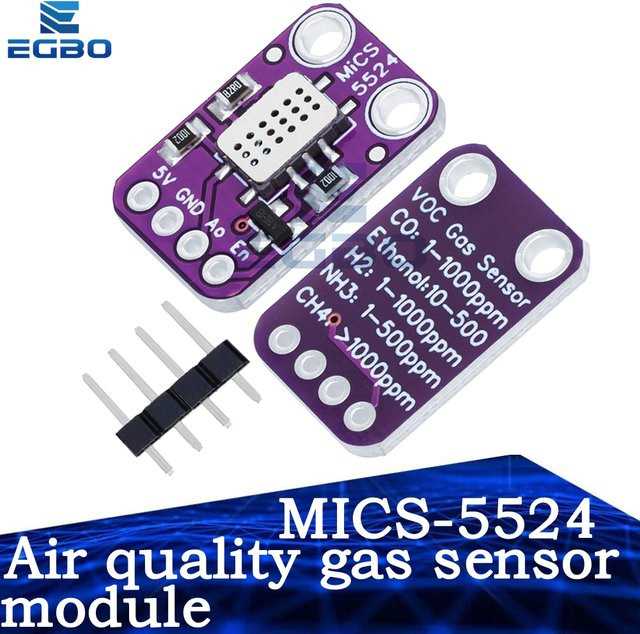 EGBO Luftqualitäts-Gassensormodul MICS-5524 zur Erkennung von Kohlenmonoxid, Wasserstoff, Methan und Ethanol in Lila - Bild 1