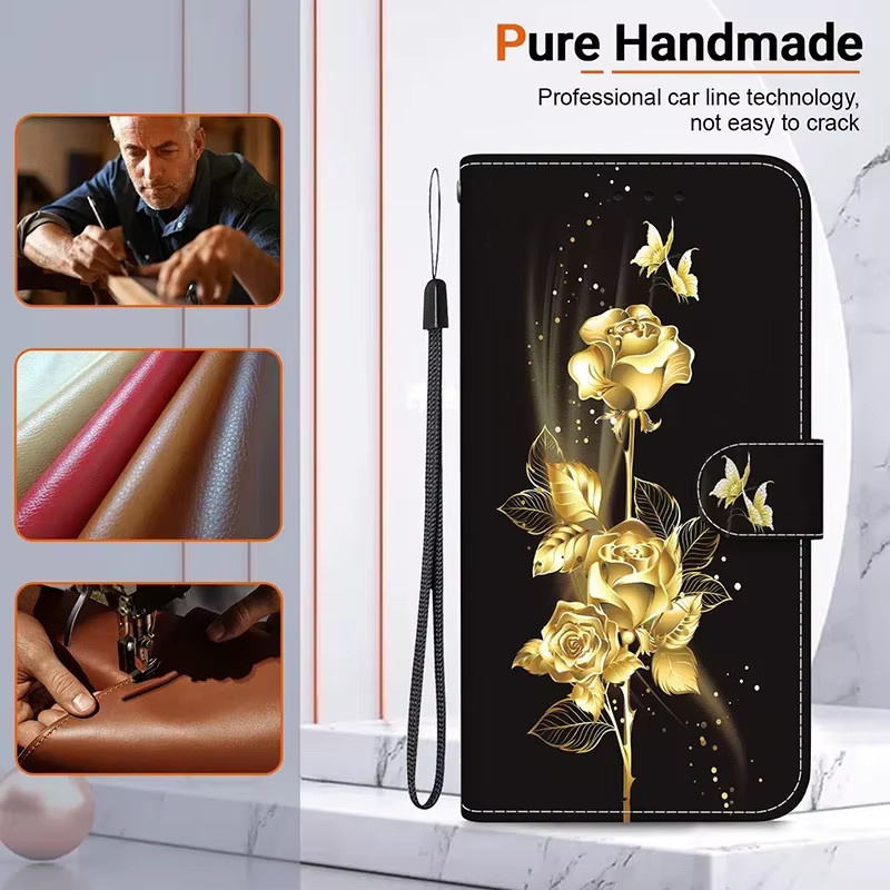 Stand Flip Wallet Case für Realme Neo7 SE Note 60 mit Painted Pattern Design - Bild 2