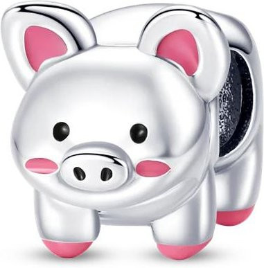 Charm-Perlenkomponente Schwein, Kupfer, Weiß, Damen - Bild 1