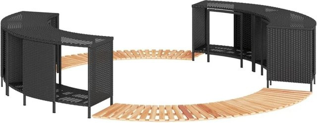 vidaXL Whirlpool-Umrandung aus Poly-Rattan und geöltem Akazienmassivholz in Schwarz - Bild 1