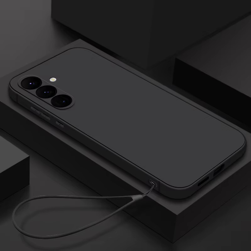 Weiche Silikon-Schutzhülle mit Trageschlaufe für Samsung Galaxy S26 S25 S24 S23 Ultra FE A57 A56 A55 A37 A25 A17 A16 A15 5G in Schwarz oder Weiß - Bild 1