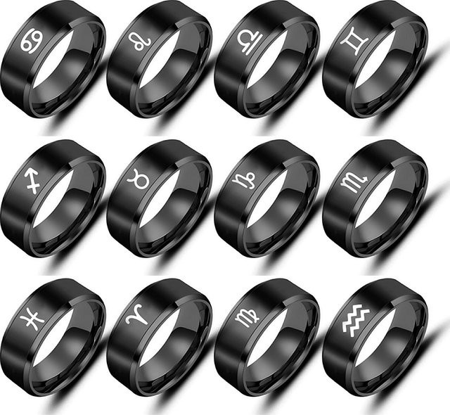 NUOBING Ring, Edelstahl, Schwarz, Unisex, 8 mm - Bild 1