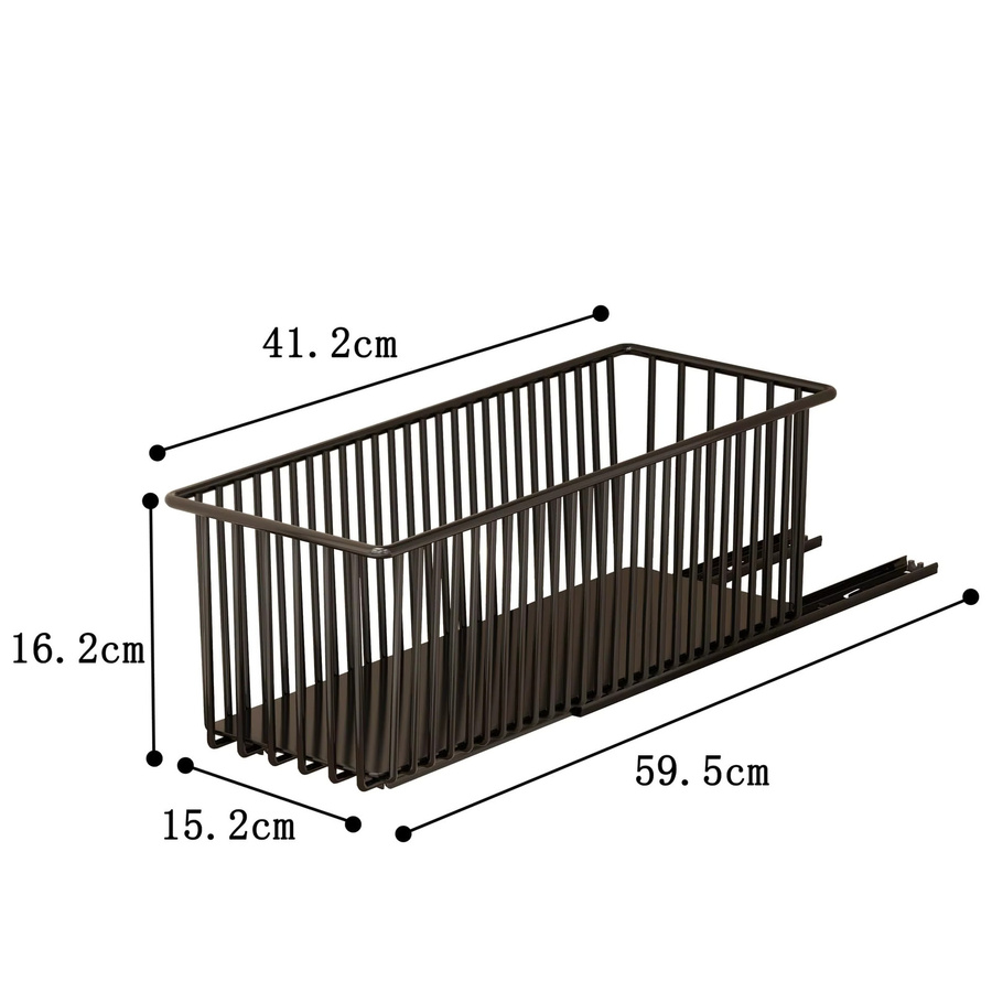 HiMISS Ausziehbarer Schrankorganizer aus Metall, 2er-Pack, Schwarz, Multifunktionale Schubladen-Einsätze für Küchenschränke - Bild 4