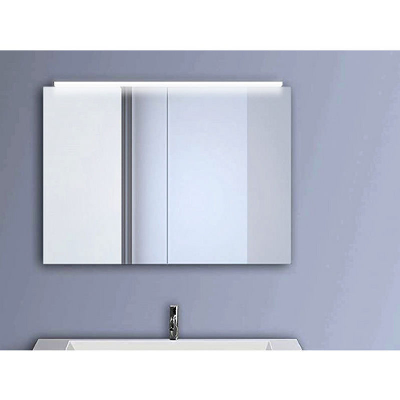 DSK Spiegelschrank Vegas in Silber mit LED-Beleuchtung und Glasfront, Breite: 70 cm - Bild 2