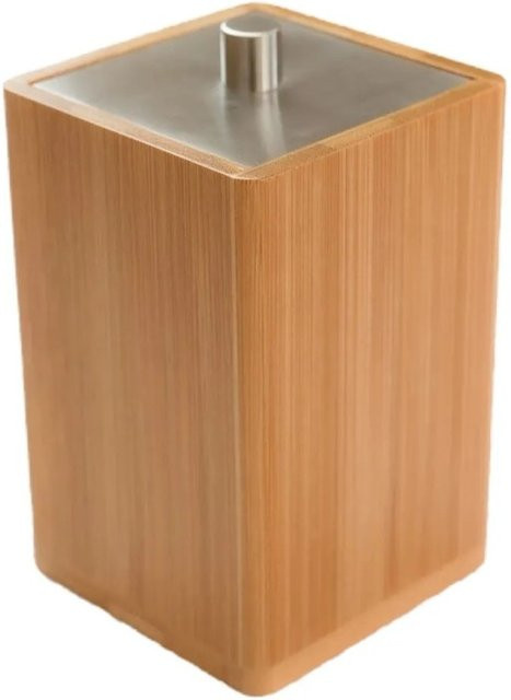 Bagnoxx Wattepad Aufbewahrung aus Bambus in Braun, B/T/H: 7,6 x 7,6 x 11 cm - Bild 1