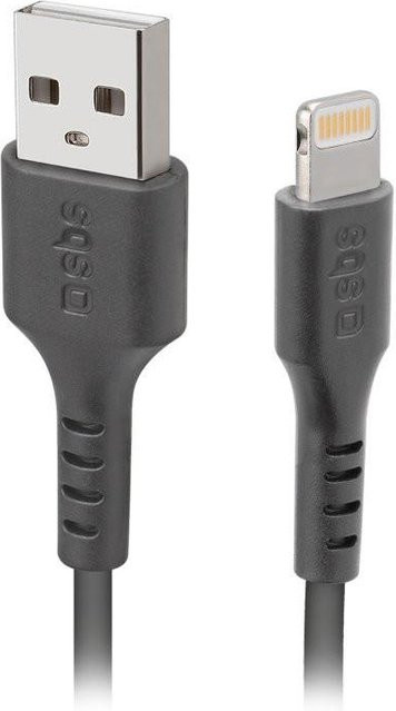 SBS Daten- und Ladekabel USB-A auf Lightning, Schwarz, 1 m - Bild 1