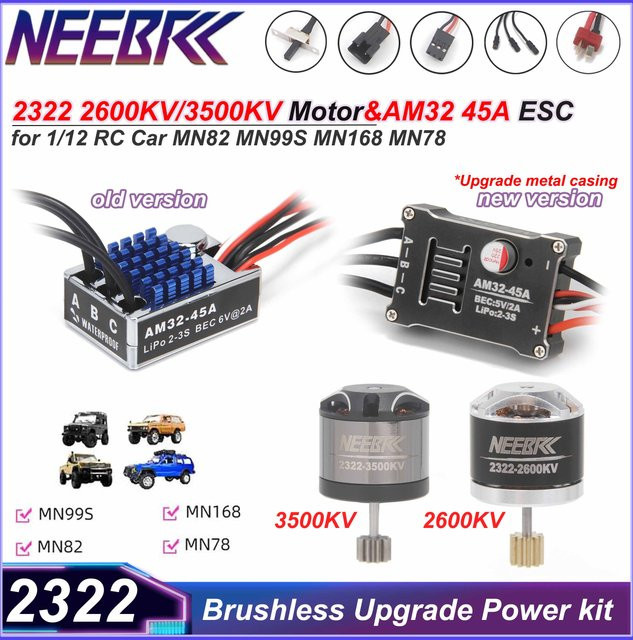 NeebRC Bürstenloser Motor AM32 Metall-ESC, Upgrade Power Kit - Bild 1