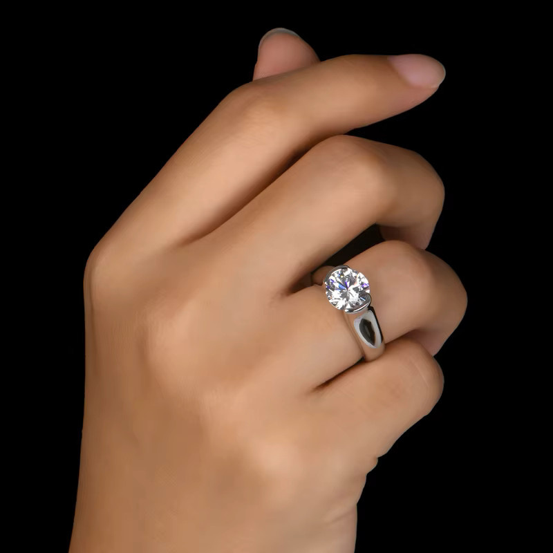 IOGOU Ring, 925 Silber, Moissanite, Damen - Bild 3