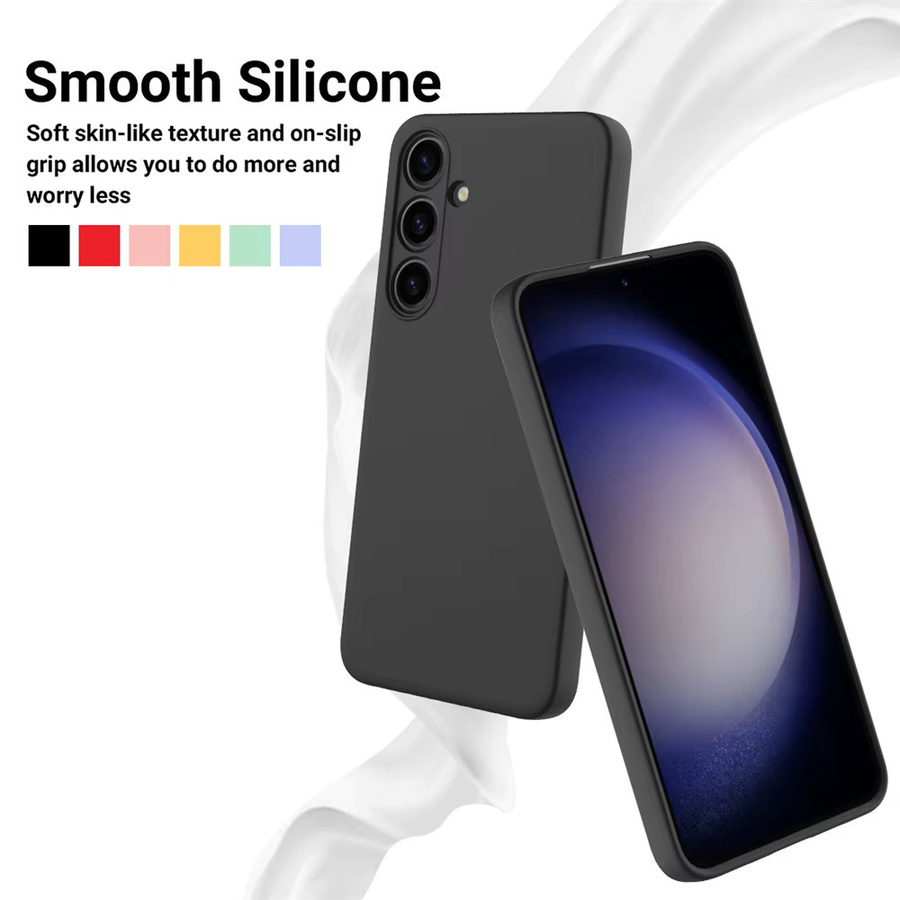 Silikon Schutzhülle mit weichem Flanell-Innenfutter für Samsung Galaxy A72 A71 A51 A42 A36 A35 A34 A33 A32 4G in Schwarz - Bild 1