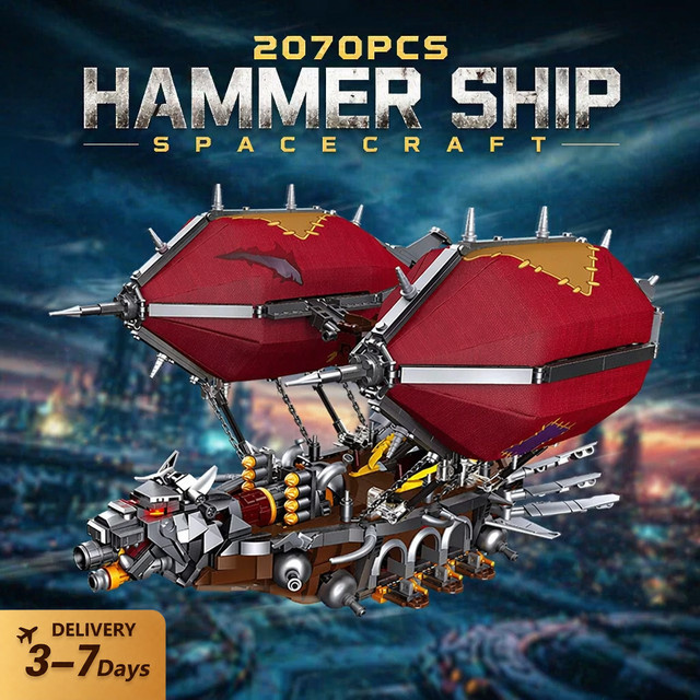 barweer Hammer Ship Raumschiff-Bausteine-Set, Weltraum, 2070 Teile - Bild 1
