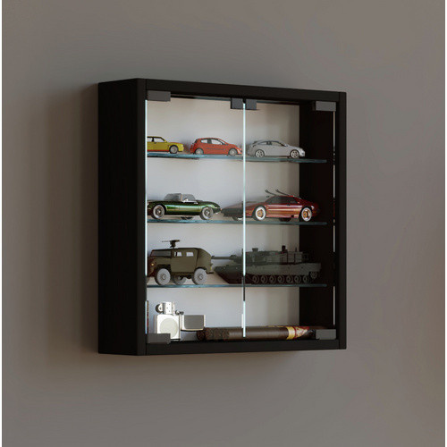 VCM Hängevitrine Mandosa S in Schwarz mit ESG-Sicherheitsglas, B/H/T: 40 x 40 x 10 cm - Bild 3