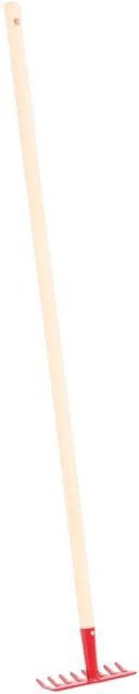 Galaflor Laubrechen mit Stiel in Rot aus Stahl und Holz, Länge: 104 cm - Bild 1