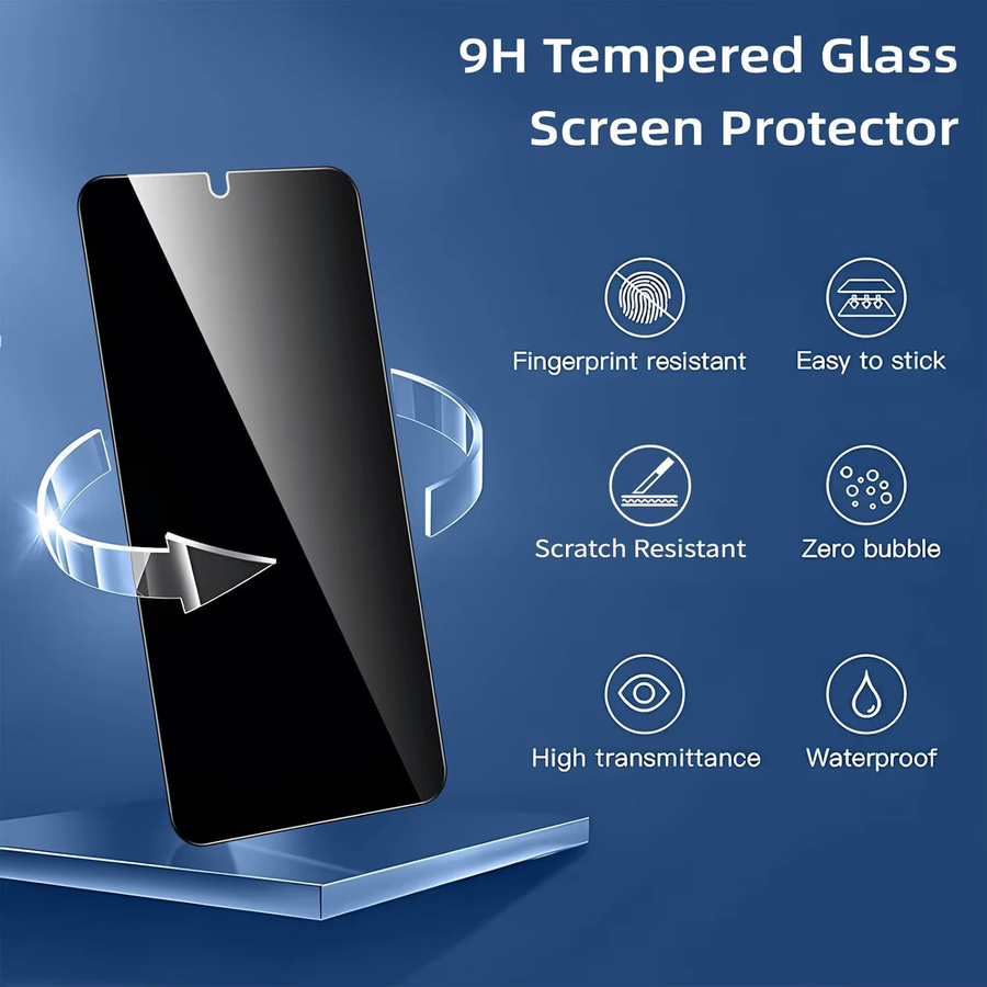 Oukitel C62 / C62 Pro Anti Spy Privatsphäre Schutzfolie aus gehärtetem Glas, transparent - Bild 3