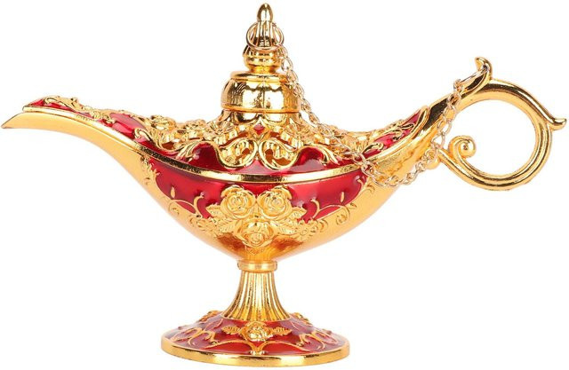 Neoglint Retro Arabische Lampe aus Zinklegierung in Beige und Gold als Tischdekoration - Bild 1