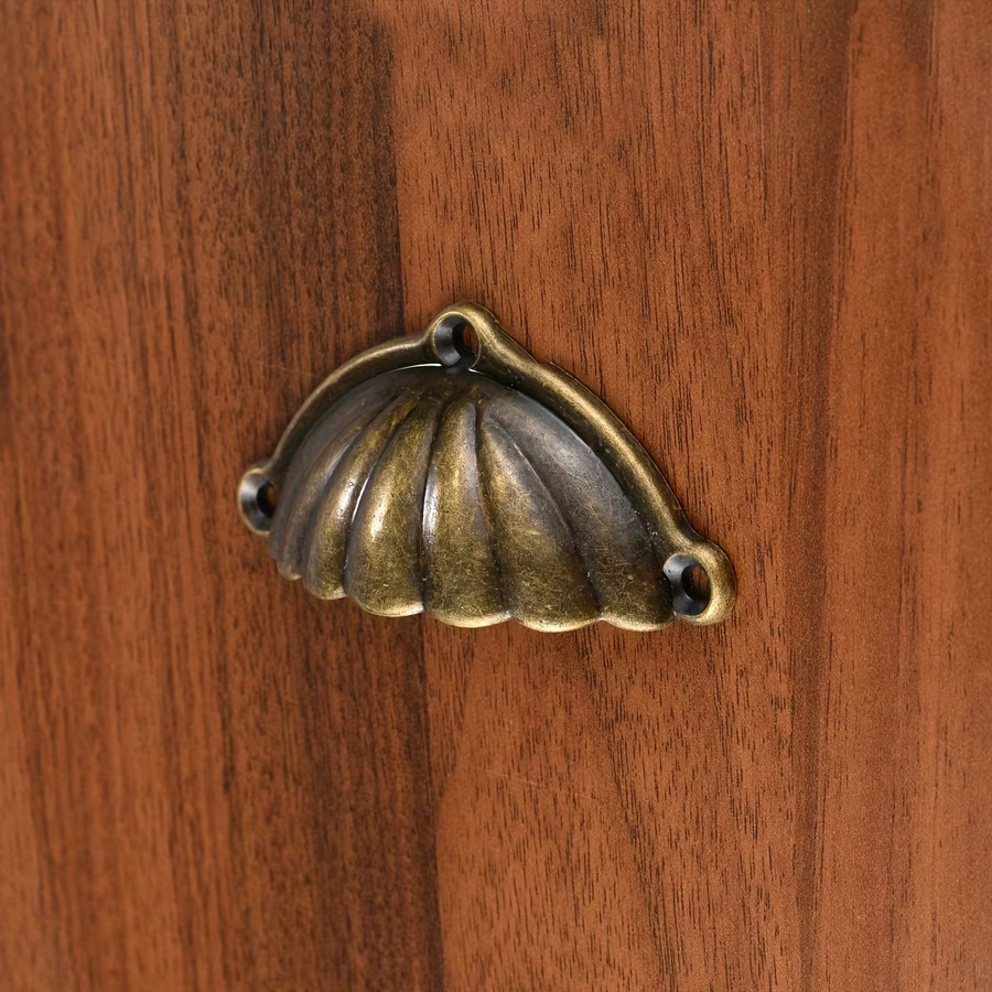 10 Stück Schubladengriffe in antiker Muschelform aus Metall in Gold und Braun, mattierte Oberfläche für Schränke und Möbel - Bild 2