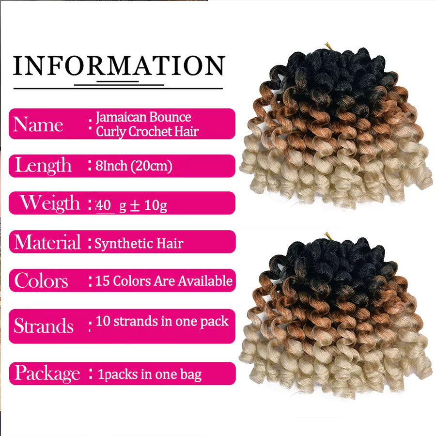 Budabuda Jumpy Wand Curl Jamaican Bounce Afro Crochet Braid Hair, Damen, Lockiges Haar - Bild 3