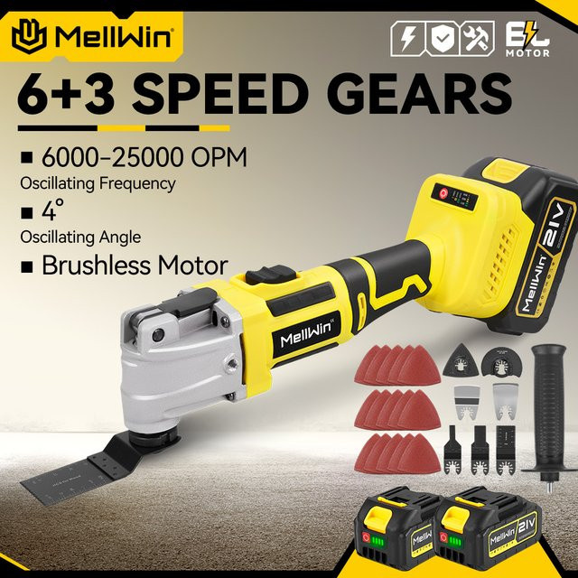 MELLWIN Bürstenloses oszillierendes Multifunktionswerkzeug als elektrische Säge und Trimmer für Makita 18 V Akku-Systeme - Bild 1