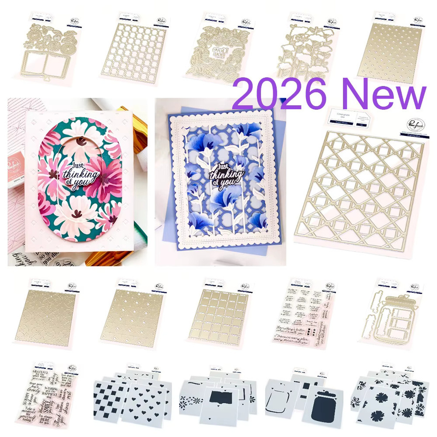 Pink Fresh Artful Foundations Metall-Stanzformen Set in Pink für Scrapbooking und DIY-Bastelprojekte - Bild 1