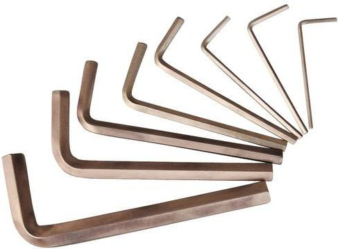 KS Tools Innen-Sechskant Winkelschraubendreher-Set aus Aluminium-Bronze, 9-teilig, Silber - Bild 1