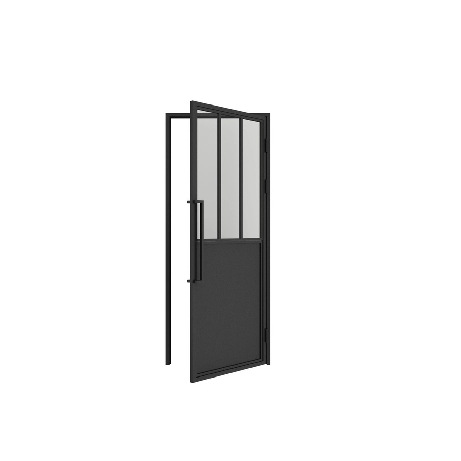 inova Loft Glastür Komplettset mit Klarglas und schwarzem Beschlag, DIN Rechts, B: 83,0 cm, H: 211,5 cm - Bild 2