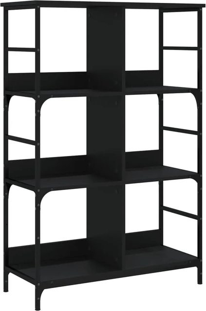 vidaXL Bücherregal in Schwarz im Industrie-Stil aus Holzwerkstoff und Stahl, B/T/H: 78,5 x 33 x 117,5 cm - Bild 1