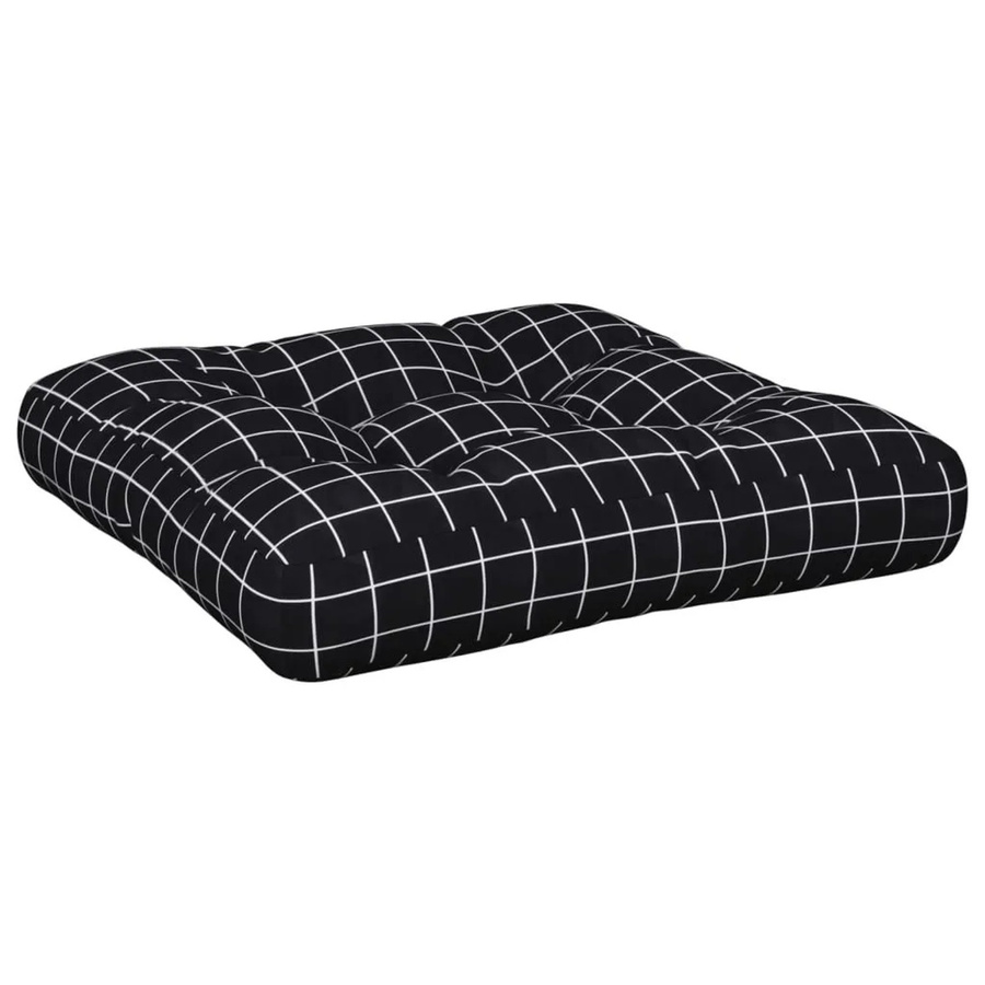 vidaXL Palettenkissen Schwarz Karomuster aus Oxford-Gewebe B/T/H: 58 x 58 x 10 cm - Bild 2
