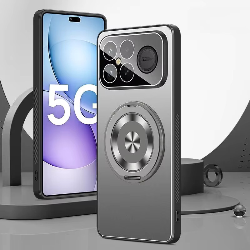AG Slim Holder Case aus mattiertem Aluminium für Xiaomi Poco F8 Ultra und F7 Pro in Grau mit stoßfester Schutzhülle und Kamera-Vollschutz - Bild 3
