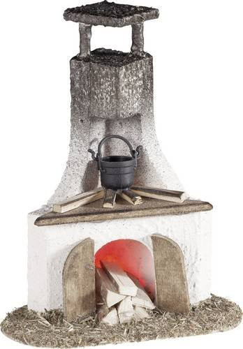 Kahlert Licht Krippenkamin 40648 aus Keramik mit warmweißer Beleuchtung in Weiß - Bild 1