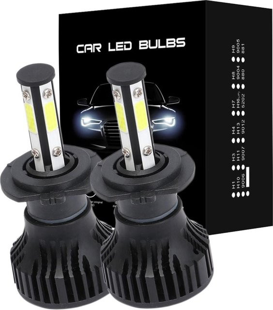 2er-Set LED Auto Scheinwerfer mit 16000lm und 50W, H4 H13 9008 9004 9007 H7 9005 HB3 9006 HB4 H11 H8, 6500K Weiß, 12V - Bild 1