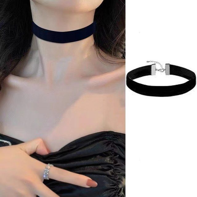 KAIGOTOQIGO Choker Halskette, Samt, Schwarz, Damen, Vintage - Bild 1