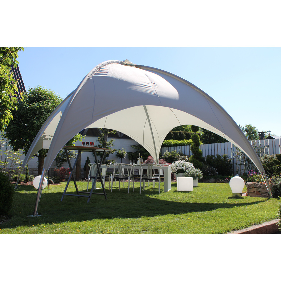LECO Pavillon mit Kuppeldach in Grau und Silber, B/T/H: 500 x 500 x 350 cm - Bild 5