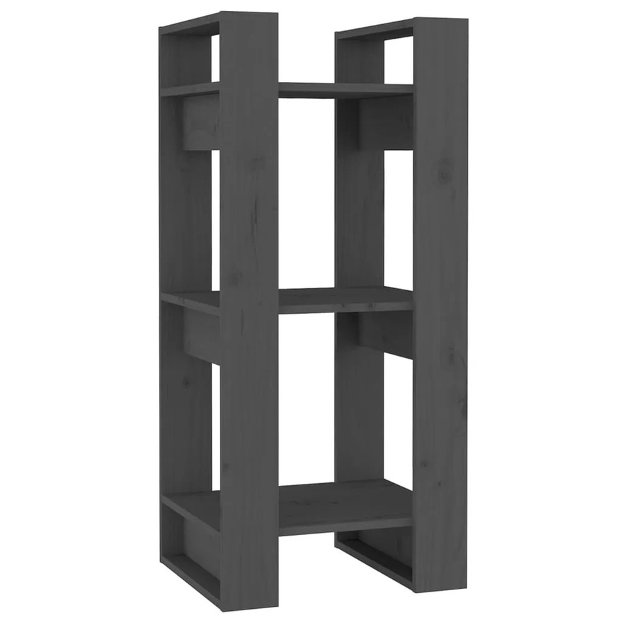 vidaXL Bücherregal und Raumteiler aus Massivholz Kiefer in Grau, B/T/H: 41 x 35 x 91 cm - Bild 2