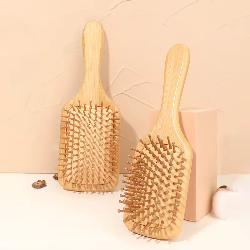 4 Stück Bambus-Holzkamm, antistatische Luftkissen-Massagebürste, Unisex - Bild 3