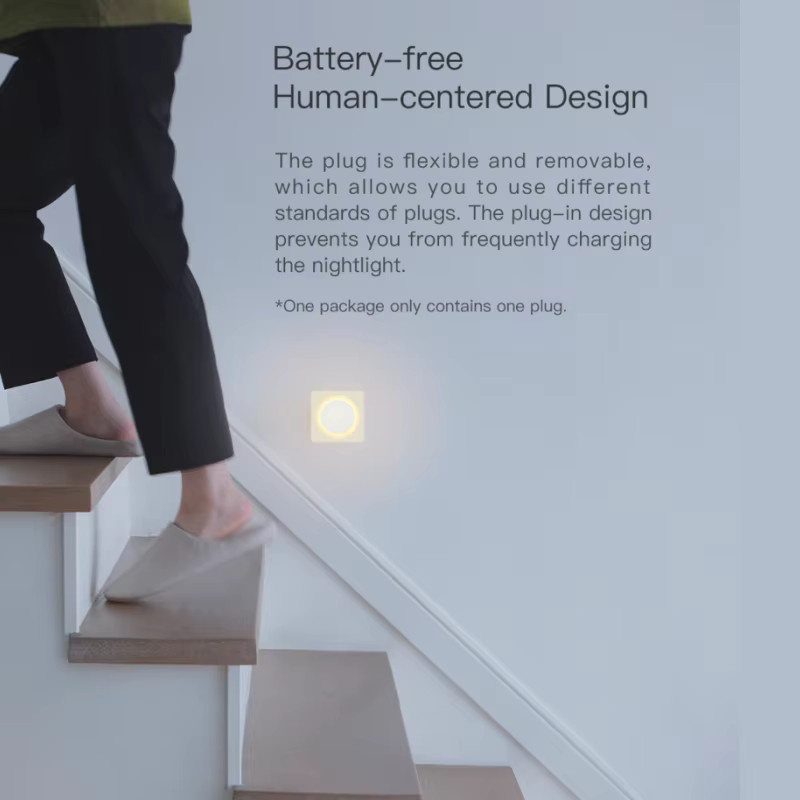 Yeelight Plug-in Nachtlicht mit Lichtsensor, LED-Nachtlicht in Warmweiß, 2500 K, 0,5 W, Weiß - Bild 4