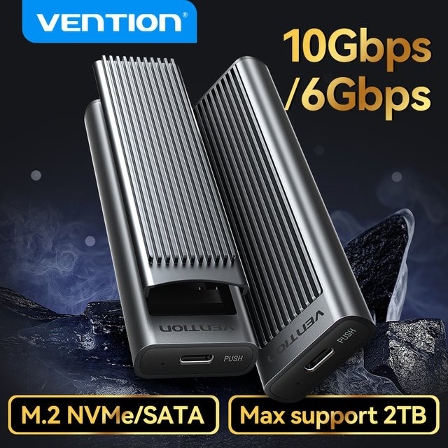 Vention M2 SSD-Gehäuse für M.2 NVMe und SATA SSDs mit USB-C und 10 Gbit/s Übertragungsrate - Bild 1