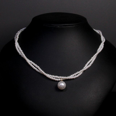 AINAMEISI Perlenkette, Weiß, Damen, Vintage