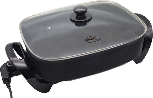 Elta Elektrische Multipfanne MP-3808 in Schwarz mit Glas- und Aluminiumkomponenten - Bild 1