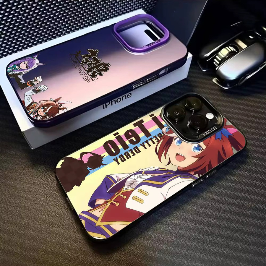 Anime Umamusume Handyhülle für iPhone 11 bis 17 Pro Max mit mattem Laser Metallic Aurora Effekt in Mehrfarbig - Bild 3