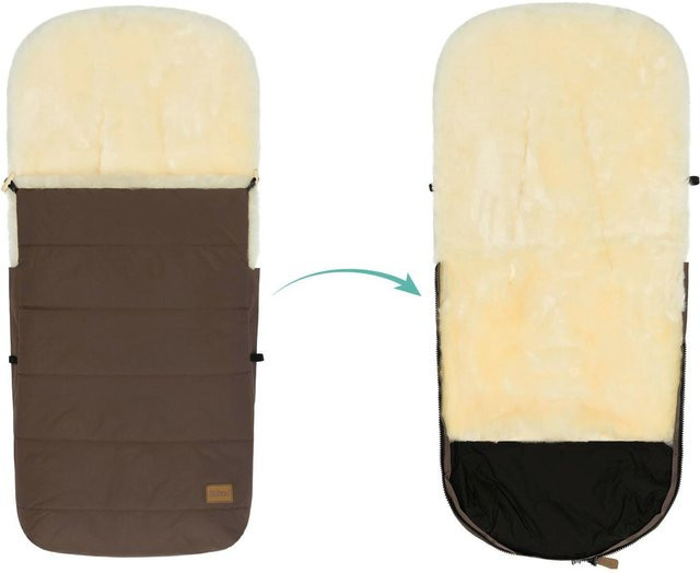 Babycab Winterfußsack Lille aus Lammfell für Kinderwagen und Buggy, braun - Bild 1