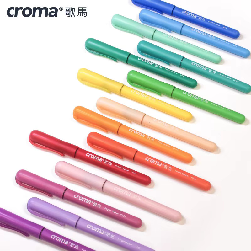 Croma 160/1 Nachfüllbares Flüssig-Acryl-Marker-Set mit weicher Spitze und waschbarem Aquarellpinsel für den Schulbedarf - Bild 2