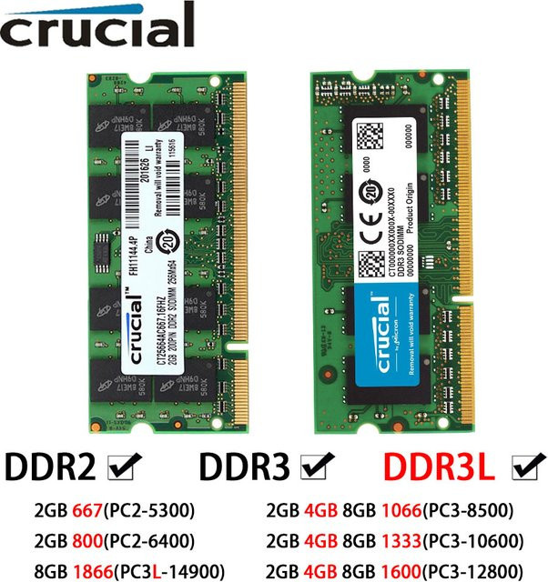 Crucial RAM Notebook Arbeitsspeicher DDR3 DDR3L SODIMM in Grün - Bild 1