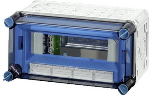 Hensel Mi 1109 Kleinverteiler Aufputz in Weiß und Transparent mit 9 Teilungen und 1 Reihe - Bild 1