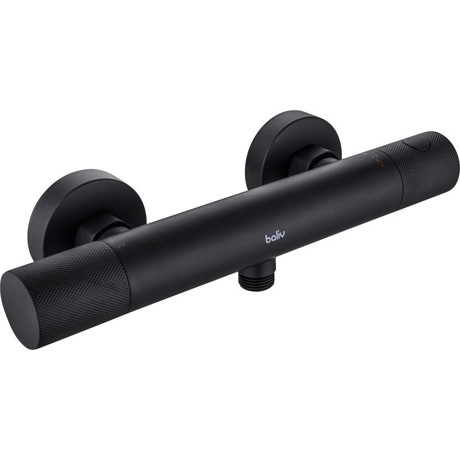 baliv Thermostat-Duscharmatur DU-2060 Schwarz mit Spray-Funktion und Safety-Stop aus Messing - Bild 2