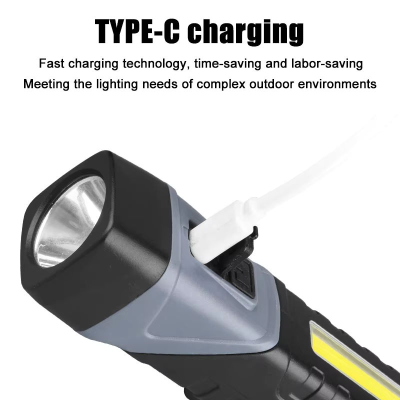 XIWANGFIRE Multifunktionaler LED-Arbeitsscheinwerfer mit Magnet und Akku, wiederaufladbar via USB, Schwarz - Bild 6