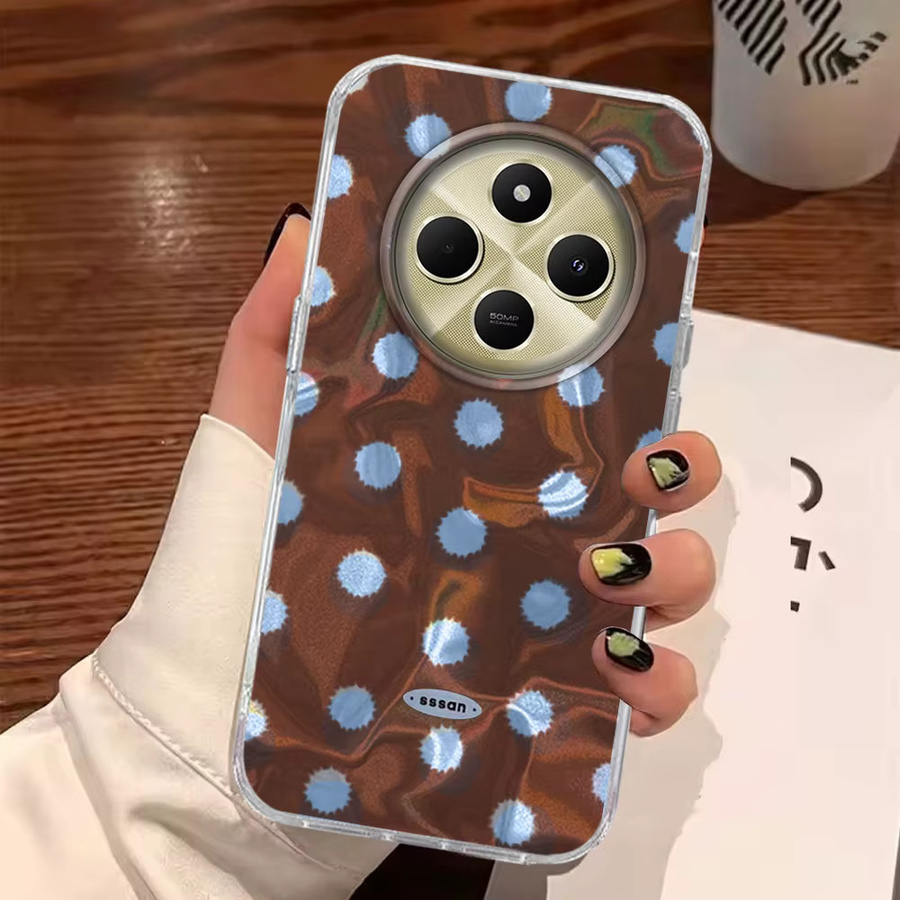Handyhülle mit Polka Dots für Xiaomi Redmi 14C 13C A3 A1 A2 9A A5 9C 15C 11S 10S 8 9 Pro in Braun Rot - Bild 2