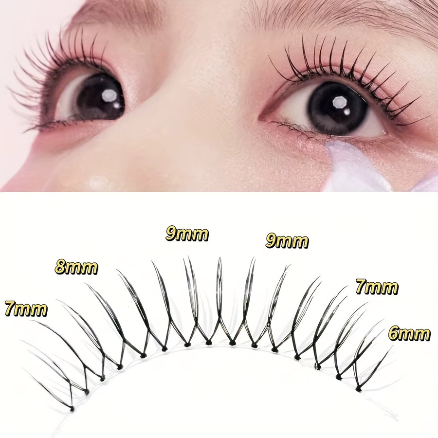 Mixiaohe Wimpernstreifen, 5 Paar, Transparent, C-Curl, Natürlich - Bild 2